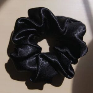 Handmade Black Satin Scrunchie